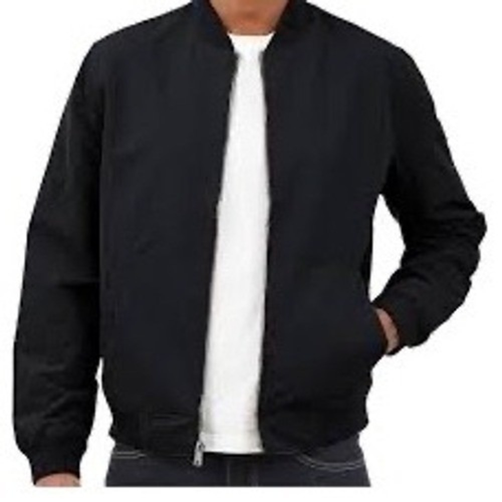 Lucky Brand Mens Navy Blue Mesh Lined Full Zip Bomber Jacket Small RN79675